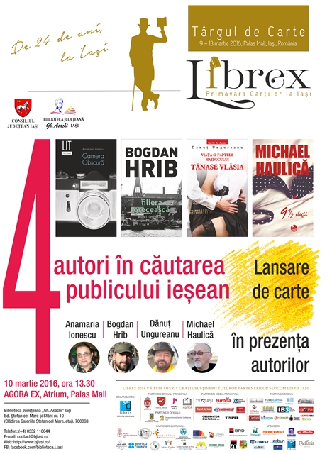 4 autori în căutarea publicului ieșean la Librex 2016